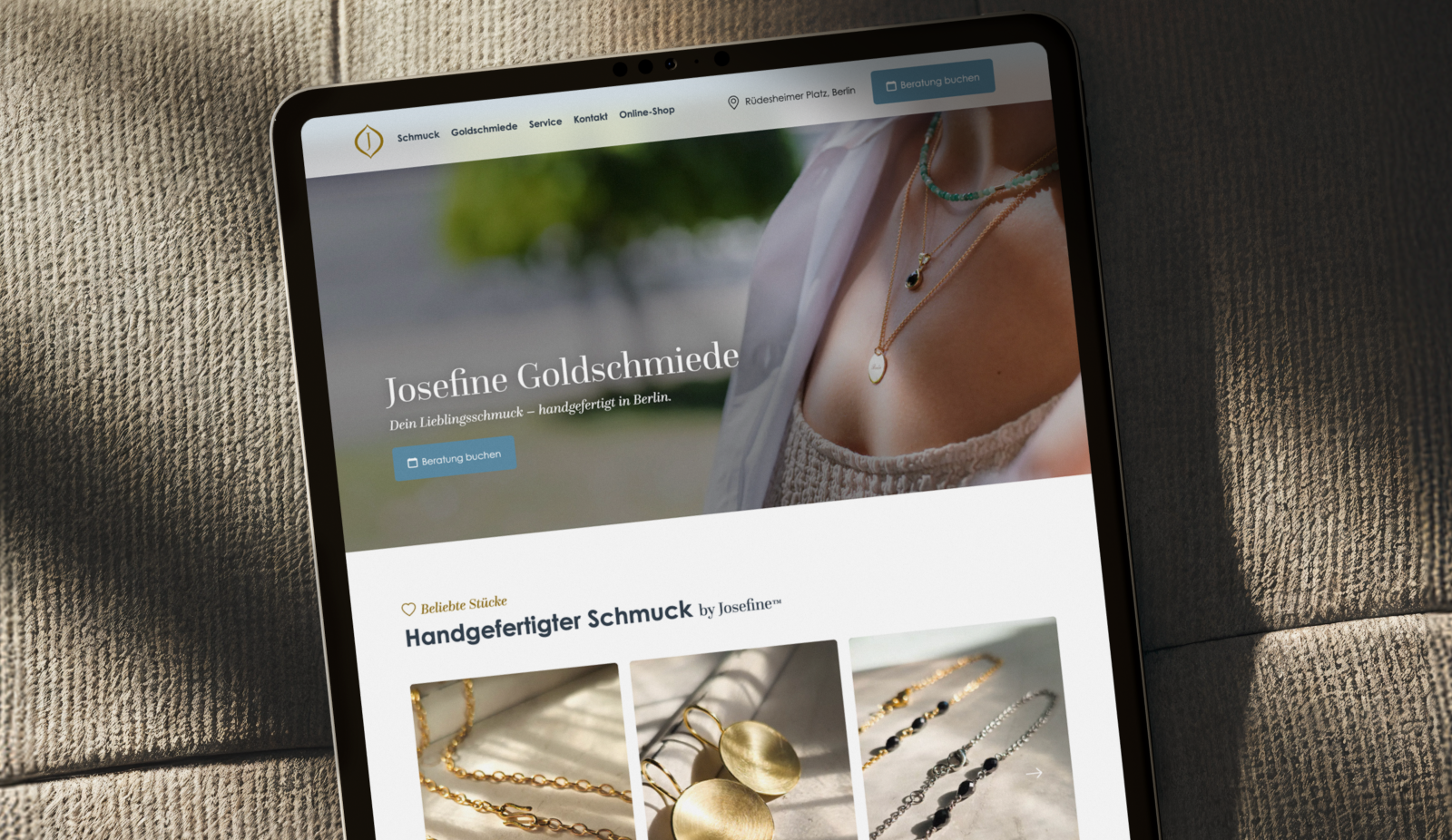 Website für Goldschmiede Josefine in Berlin